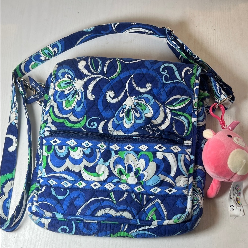 Vera Bradley Blue and Green Patterned Crossbody Bag D02
